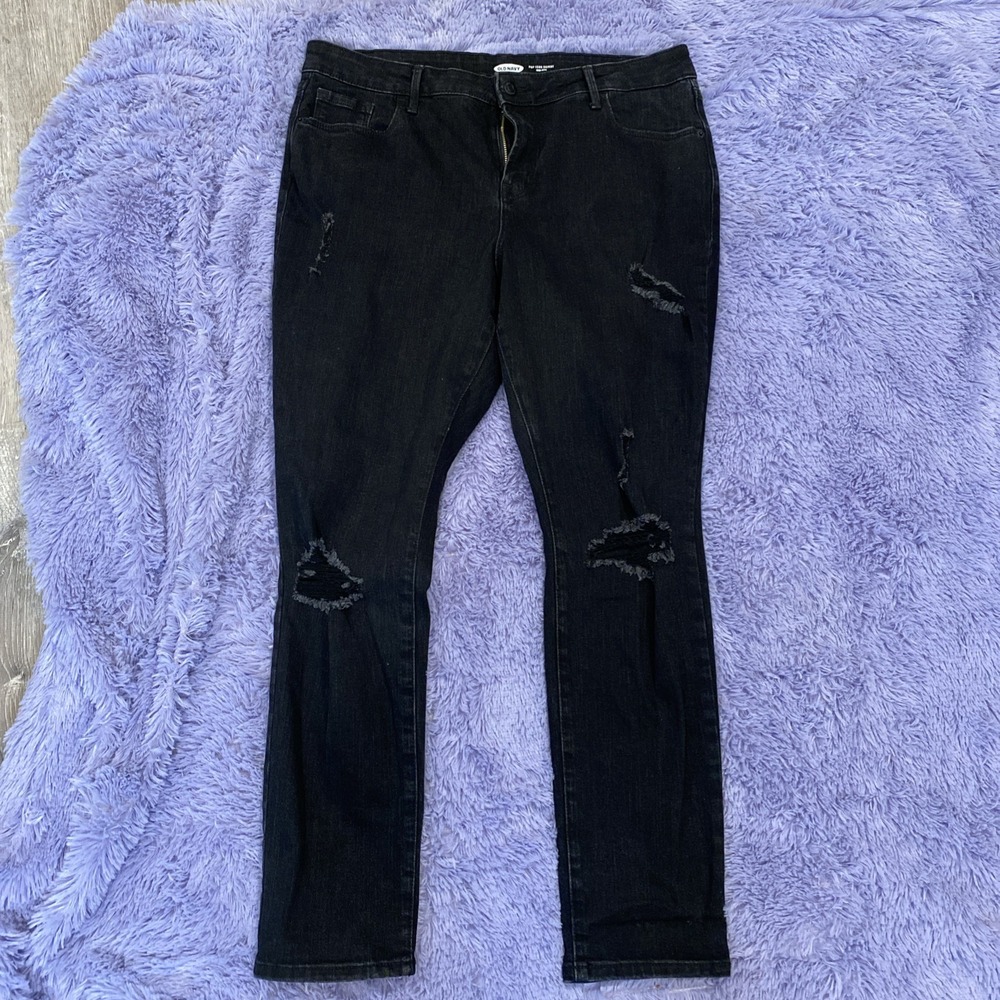 Old Navy Pop Icon Skinny Jeans Womens Size 14 Short Black Mid Rise